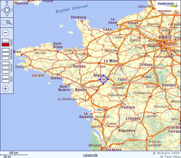 Carte Michelin Ouest De La France